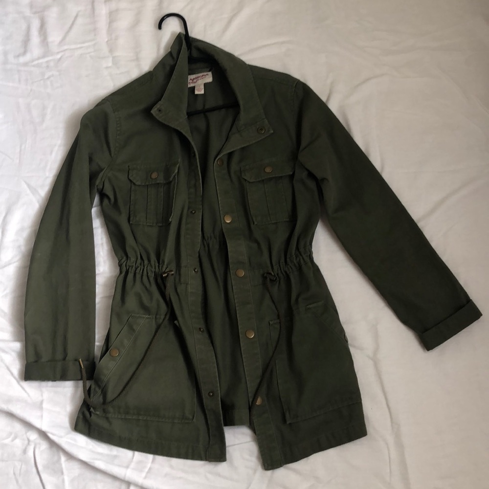 Forest Green Jacket with cinch waist